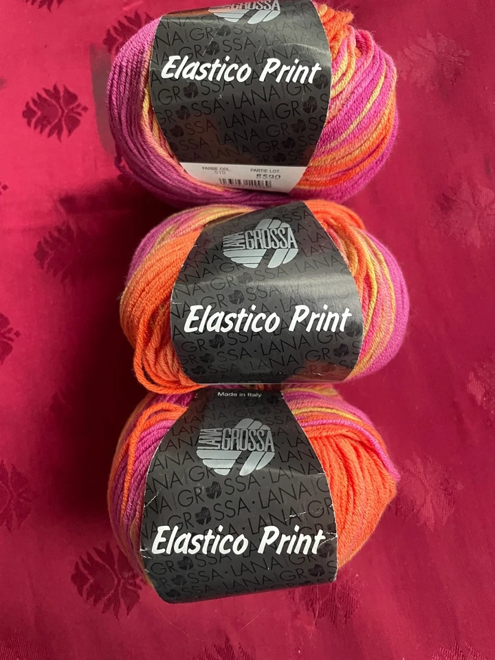 1x50g Lana Grossa Elastico Print 160m 96%Baumwolle 4%Polyester 160m Farbverlauf - Bild 1 von 1