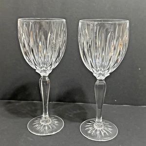 Cristal d'Arques Durand klassisches Wein/Wasser Glas sechskant Stiel 8"h 2er Set Frankreich HB - Bild 1 von 13