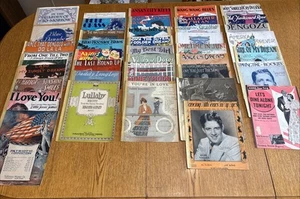 Lot of 40 Antique Vtg 1900’s-30’s Sheet Music Packet 1 - Picture 1 of 11