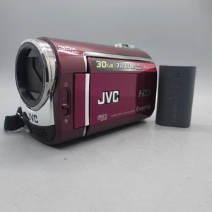 JVC Everio GZ-MG330REK Handheld High Definition HDD Camcorder Red Tested - Picture 1 of 8