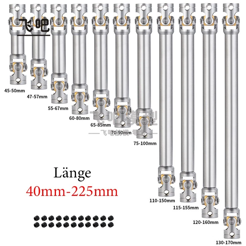 MARKENLOS 40-225mm Drive Shaft Upgrade Parts für 1/14 Tamiya RC Traktor Truck Crawler Car