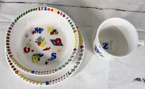 VTG Teacher's Pets Children Lenox China Set England Bowl Cup Plate Kids 3 Piece - Picture 1 of 11