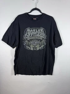 Black Harley Davidson American Legend Angel Wings Print Sz XL - Picture 1 of 6