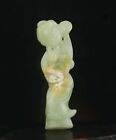 Old natural jade hand-carved statue of woman pendant #12