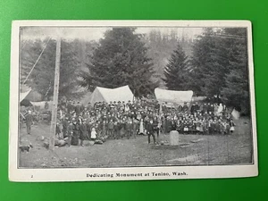 Dedicating Monument at Tenino, WA Postcard ~ Ezra Meeker, Oregon Trail B - Picture 1 of 2