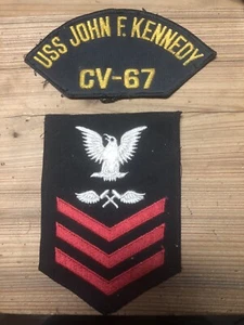 U.S. Navy Petty Ofc 1st Class AVIATION STRUCTURAL MECHANIC +USS JFK Cv-67 Patch - Picture 1 of 5
