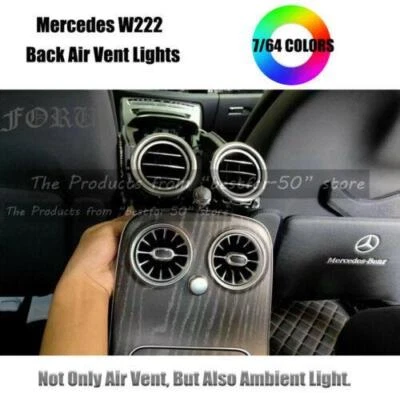 W222 Luz ambiental interior Ventilaciones de aire traseras Tomas LED para Mercedes Benz Clase S Foto 1 de 4