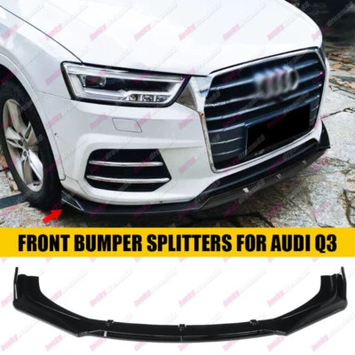 For Audi Q3 RS Q3 2011-2018 Sportback SUV Gloss Black Front Splitter Bumper Lip - Image 1 of 4