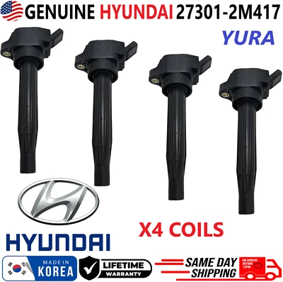 OEM GENUINE Hyundai x4 Ignition Coils For 2020-2024 Hyundai 1.6L I4, 27301-2M417 - Image 1 of 4