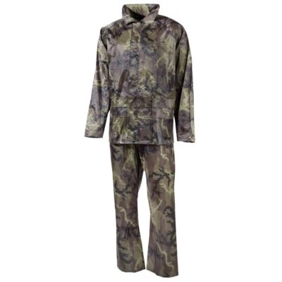 MFH 2-Piece Rain Suit Military Camping Jacket Trousers Trekking M95 CZ Camo - Image 1 of 4