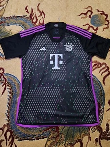 Adidas FC Bayern Munich 2023-2024 Away Football Jersey Black XL Leroy Sané #10 - Picture 1 of 4