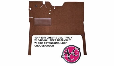 ACC 1947-1954 CHEVY GMC TRUCK FLOOR CARPET KIT 80/20 LOOP PICK COLOR BLACK RED  - Image 1 of 4