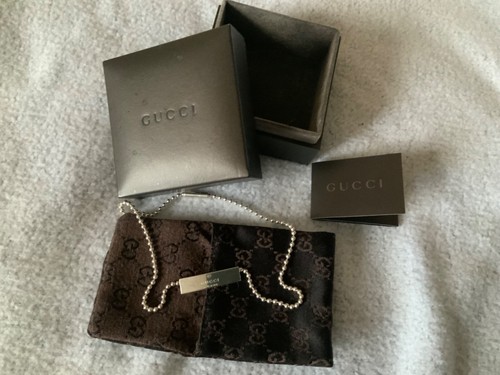 Autentica Collana Gucci Perline Etichetta Choker con Scatola e Borsa portaoggetti