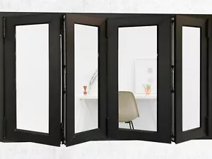 ALUMINIUM STACKING BIFOLD WINDOW 4 PANEL, NEW 1800 x 1200h, WHITE, IN STOCK - Picture 1 of 5