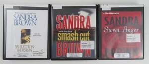 3 SANDRA BROWN Audiobooks on CDs - Seduction By Design - SMASH CUT - Sweet Anger - Picture 1 of 12
