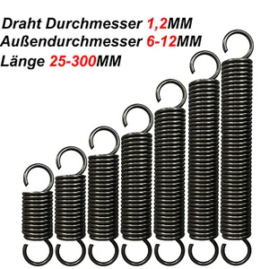 Zugfeder Draht Durchmesser 1,2mm Federstahl Spannfeder Länge 25mm-300mm Wählbar - Picture 1 of 6