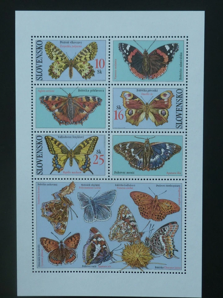 ESLOVAQUIA, 2002 Mariposas hoja de recuerdo de 3, en muy buen estado, MNH, #406 Foto 1 de 1