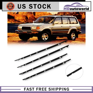 For 1991-97 Toyota Land Cruiser Weatherstrip Window Moulding Trim Seal Belt 4pc - Picture 1 of 5