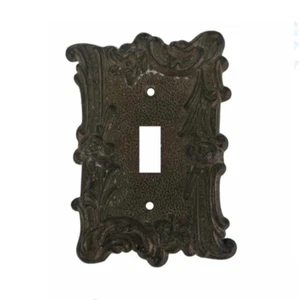 Vintage Edmar 60T Victorian Rose Ornate Bronze Light Switch Cover Plate - Picture 1 of 2