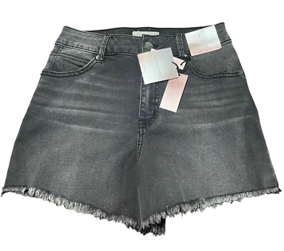 Happily Grey Super High Rise Mom Shorts Size 1/25 JR Cotton Black Stretch Denim - Image 1 of 4