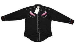 Camisa Tru-West Rockmount Ranch Wear Rosa Esqueleto Piscina Western Negra Para Hombres M - Imagen 1 de 7