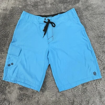 Pantalones cortos deportivos BKE para hombre 32 x10 azules atléticos elásticos con cordón playa piscina Foto 1 de 4