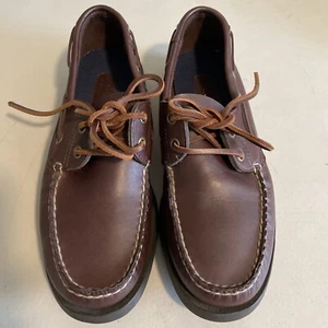 Ralph Lauren Polo Sport Brown Leather Boat Deck Casual Shoes 8.5D Loafer - Picture 1 of 6