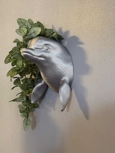 Dolphin Wall Art Planter - 3D Printed in Silver PLA - Picture 1 of 7