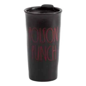 Rae Dunn Poison Punch Ceramic 12 oz Travel Coffee Mug Goth Halloween - Picture 1 of 4
