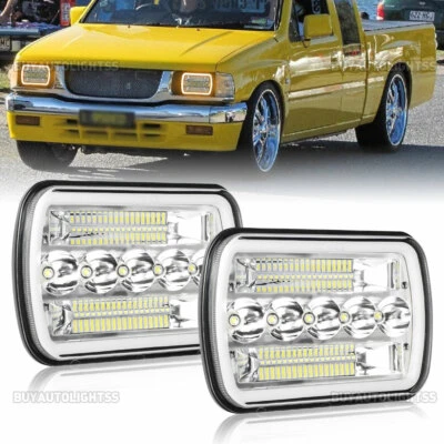 Pair 7x6" 5x7Inch LED Headlights Square Hi/Lo Beam DRL For Pontiac Toyota Hilux - image 1 of 4