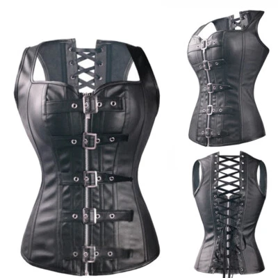 Mujeres Clásico Negro Corsé Bustier Gótico Burlesque Cintura Entrenador Sobre Busto Prendas para el torso Foto 1 de 4