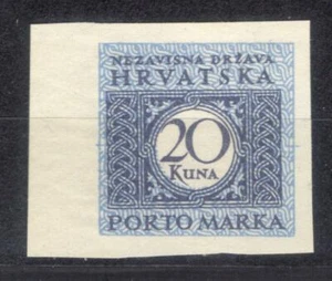 Croatia postage due Porto Marka 20 Kuna imperf Proof MNG - Picture 1 of 1