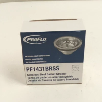 ProFlo PF1431BRSS 3-1/2" Threaded Fixed Post Stainless Steel Basket Strainer - Image 1 of 4