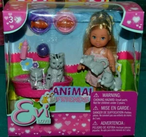 NEW 2015 EVI LOVE ANIMAL FRIENDS KITTY CATS GREAT FOR BARBIE CHELSEA KELLY -YARN - Foto 1 di 8