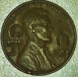 1914-D Lincoln Wheat Cent (Counter Stamped)