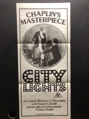 Charlie Chaplin City Lights Australian RI Daybill Movie Poster classic comedy - Bild 1 von 4