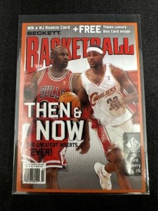 Michael Jordan Lebron James Then & Now Beckett Cover Card Dave & Adams Promo