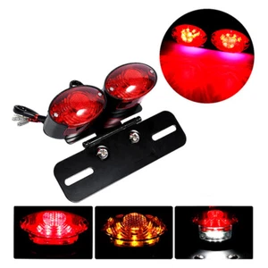 1x Motorcycle Rear LED Integrated Taillight Brake Turn Signal License Plate Lamp - Picture 1 of 9