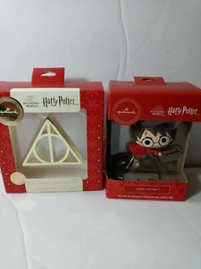 2-NEW 2020 Hallmark SIGN OF THE DEATHLY HALLOWS Premium Ornament & Harry Potter - Picture 1 of 5