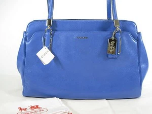 NEU MIT ETIKETT COACH MADISON KIMBERLY LEDER TRAGETASCHE SILBER KOBALT F25161 - Bild 1 von 8