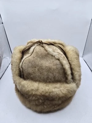 Vintage LL Bean Fur/Wool Sheepskin Trooper/Trapper Hat Mens Medium Winter Heavy - Image 1 of 4