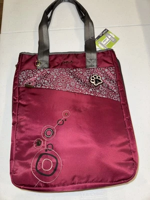 Bolso organizador/laptop expandible Chala - estampado de pata - RFID-Vegano Borgoña Foto 1 de 4
