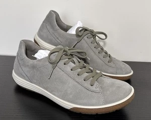 ECCO Chase II Hydromax Grey Leather Casual Sneakers Women's 39 EU 8-8.5 US Lace - Picture 1 of 15