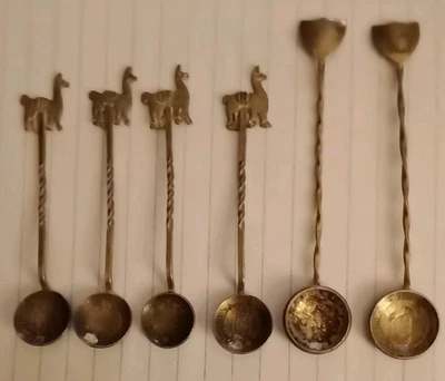 6 CUCHARAS MONEDAS PLATA ESTERLINA VINTAGE Foto 1 de 4