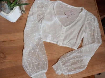 Nina von C. Dirndlbluse Justine langarm weiß Damen Gr. 32 34 36 - Bild 1 von 2