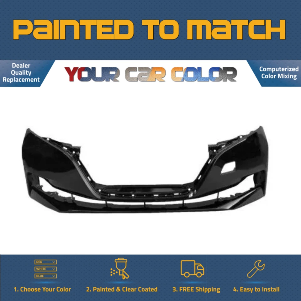 For 2018-2024 NISSAN LEAF; Front Bumper; S/SV/SL; w/o Appearance Pkg Painted Foto 1 de 1
