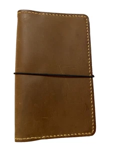 Diario de cuero hecho a mano 4,25"x7,25" cuaderno de viajero regalo planificador diario inserto - Imagen 1 de 8