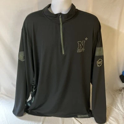 Colosseum Mens 1/4 Zip Shirt Naval Academy OHT Military Appreciation Black Camo - Image 1 of 4