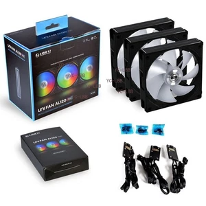 Lian Li AL120 Uni wentylator 120mm ARGB PWM wentylator 3-pak z kontrolerem - czarny - Zdjęcie 1 z 5