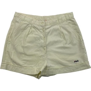 FILA Button Up Sport Shorts Casual Yellow Women Size GB 10 - Picture 1 of 5